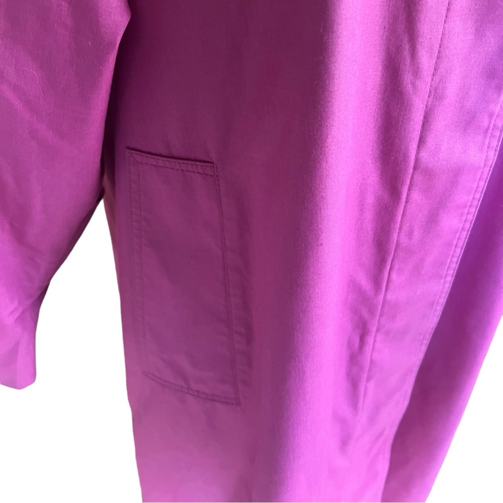 Vtg London Fog Trench Coat Made In The USA Womens Pink lined Long Coat Size 12 - Picture 9 of 14